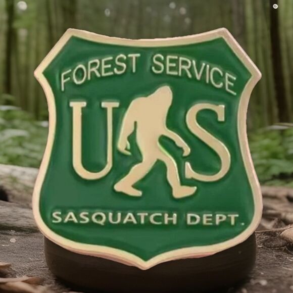 BIGFOOT US Forest Service Sasquatch Department Badge or Pin -NIP - Picture 1 of 4